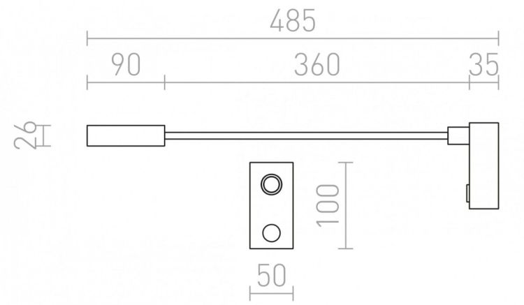AIM na elastycznym ramieniu czarna  230V LED 3W 45°  3000K