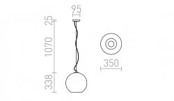 BEAU MONDE 35 wisząca  szkło chromowane/szkło przezroczyste 230V E27 25W