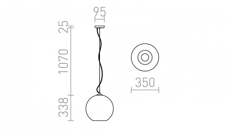 BEAU MONDE 35 wisząca  szkło chromowane/szkło przezroczyste 230V E27 25W