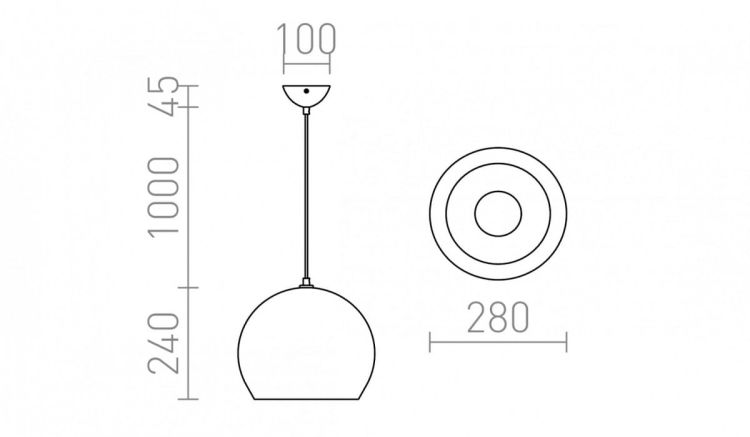 ASTON 28 wisząca  aluminium szczotkowane 230V E27 42W