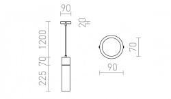 EIGHT wisząca  szkło opalowe/chrom 230V E27 28W