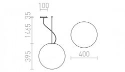 LUNEA 40 wisząca triplex  szkło opalowe 230V E27 70W