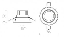 MIRO wpuszczana  stal nierdzewna 230V/350mA LED 3W  3000K