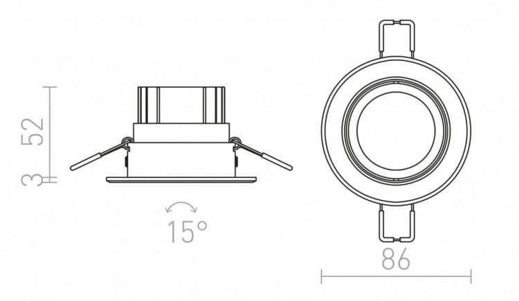 MIRO wpuszczana  stal nierdzewna 230V/350mA LED 3W  3000K