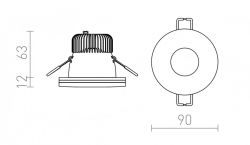 KAY R wpuszczana  szkło satynowe 230V/350mA LED 5W  3000K