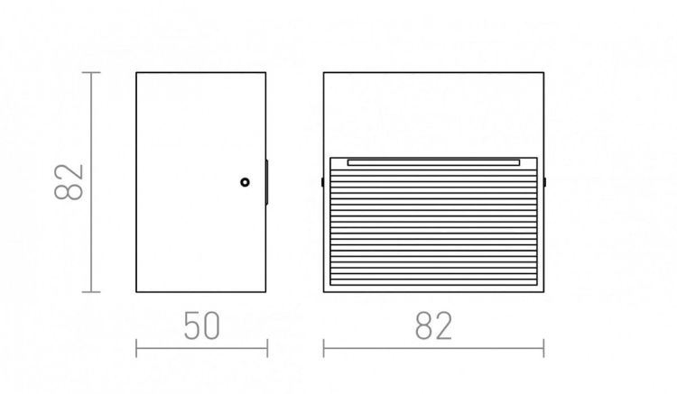 ITAKA ścienna srebrno-szara  230V LED 2W IP54  3000K
