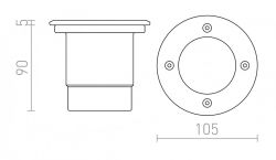 RIZZ R 105   stal nierdzewna 230V LED 3W 96° IP65  3000K