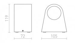 SIX ścienna srebrno-szara  230V/700mA LED 3W 60° IP54  3000K