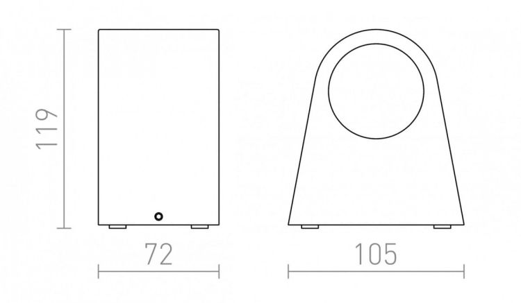 SIX ścienna srebrno-szara  230V/700mA LED 3W 60° IP54  3000K