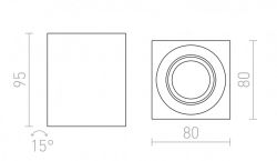 MAYO SQ sufitowa wychylna biała  230V/700mA LED 9W 36°  2700K