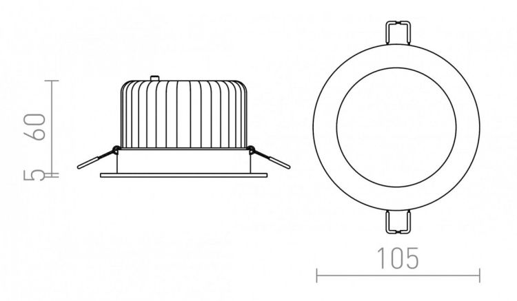MAYDAY B 11 wpuszczana  aluminium polerowane 230V/500mA LED 9W  2700K