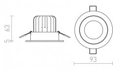 MAYDAY CC wpuszczana  aluminium szczotkowane 230V/700mA LED 9W  2700K