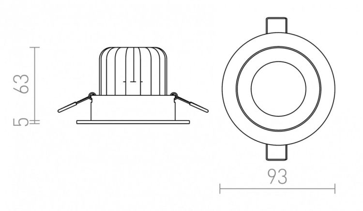 MAYDAY CC wpuszczana  aluminium szczotkowane 230V/700mA LED 9W  2700K