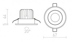 MAYDAY A wpuszczana  aluminium polerowane 230V/700mA LED 9W  2700K
