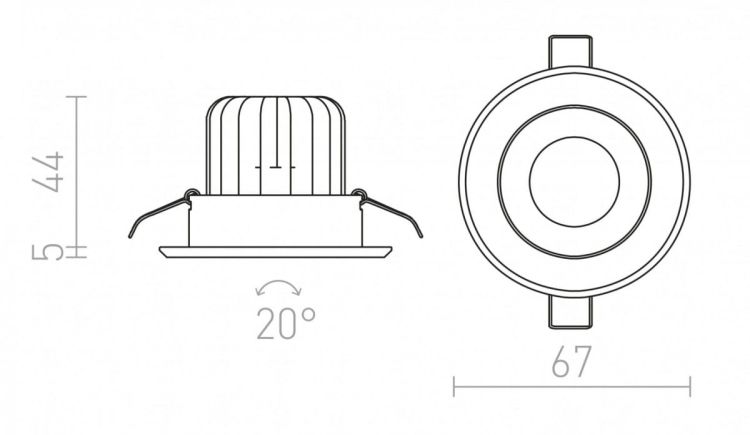 MAYDAY A wpuszczana  aluminium polerowane 230V/700mA LED 9W  2700K