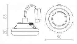 ESTA R wpuszczana  chrom 230V GU10 50W