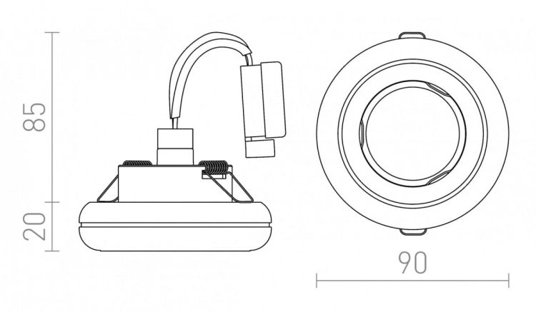 ESTA R wpuszczana  chrom 230V GU10 50W
