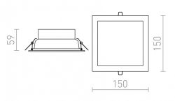 SEEYOU 15 wpuszczana kwadratowa biała  230V/350mA LED 16W  3000K