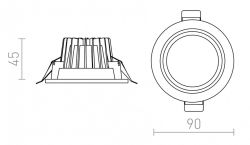 OXA 9 wpuszczana biała chrom 230V/350mA LED 5x1W  3000K