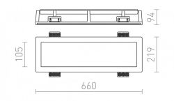 TRAFFIC FRAMELESS podłużna  gipsowa 230V G5 2x14W