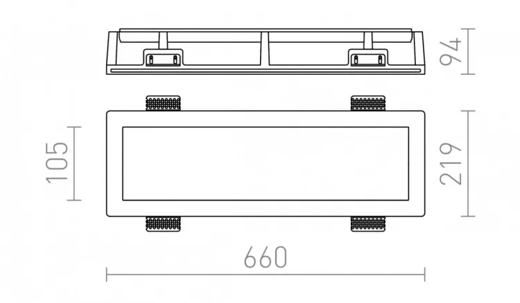 TRAFFIC FRAMELESS podłużna  gipsowa 230V G5 2x14W
