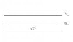 PERISA 60 ścienna  aluminium szczotkowane 230V G5 14W IP44