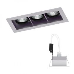 MONE III wychylna srebrno-szara  12V GU5,3 3x50W