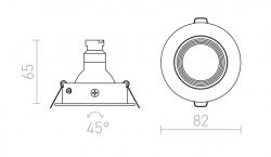 TIX wychylna  aluminium polerowane 230V GU10 50W