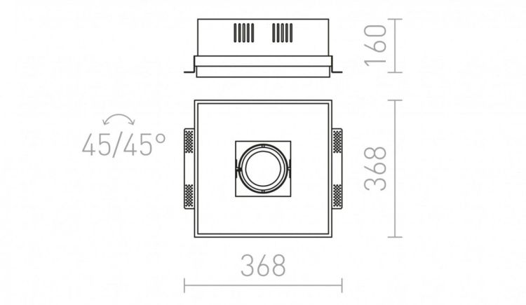 OFFICE TWIN wpuszczana biała  230V/12V 2GX13+G53 55+50W
