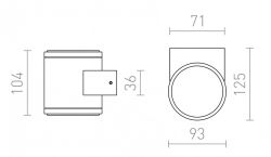 MITCH II ścienna  aluminium 230V GX53 2x9W