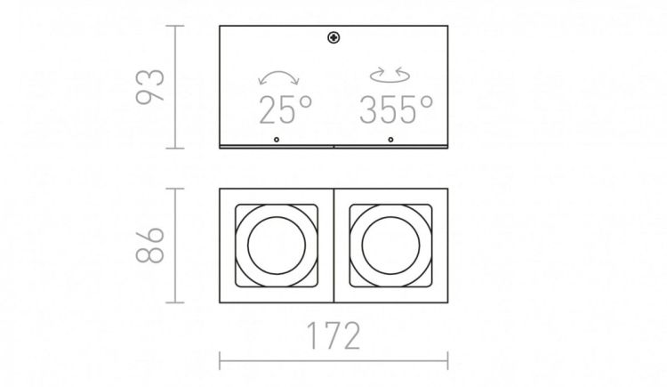 BERIT II   aluminium 230V GU10 2x50W