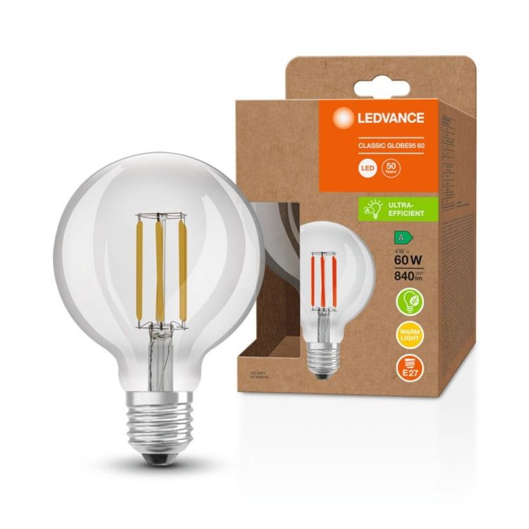 OSRAM ULTRA ECONOMY 210lm/W Globe 95   przezroczysta 230V E27 LED EQ60  3000K