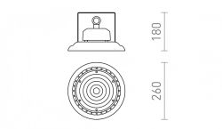MEGALOS PRO 26 korpus czarna  230V LED 100W 90° IP65  4000K