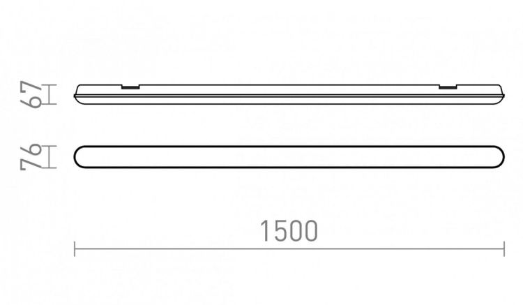 TRIDENT PRO 150 korpus szara akryl mat  230V LED 60W IP65  4000K