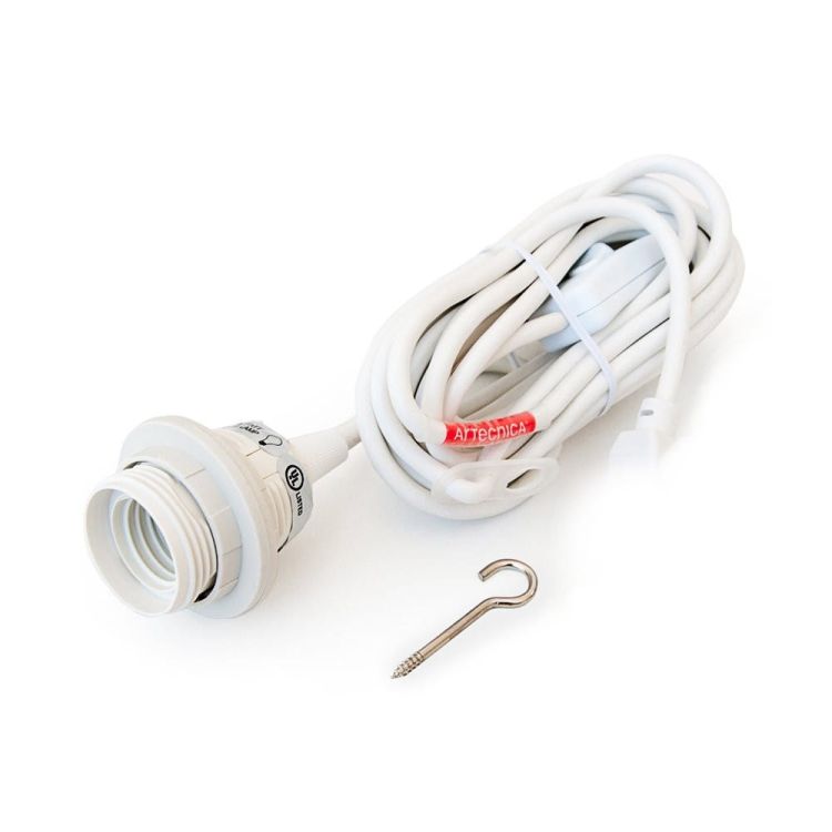EURO 4m kabel tekstylny z wtyczką biała 230V E27 42W
