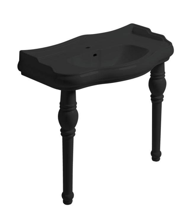 RETRO ceramiczne nogi do umywalki 105001, proste, 1 sztuka, czarny mat