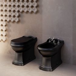 RETRO misa WC 39x61cm, odpływ poziomy/pionowy, czarny mat