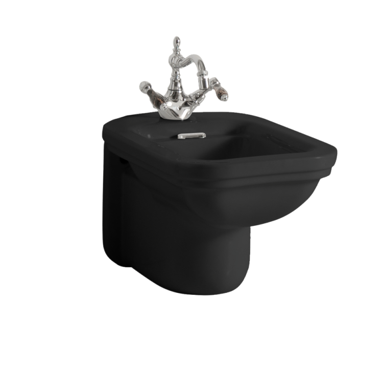 WALDORF bidet wiszący 37x55cm, czarny mat