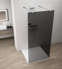 ESCA CHROME jednoczęściowa kabina przysznicowa Walk-In, szklo dymione, 1300 mm