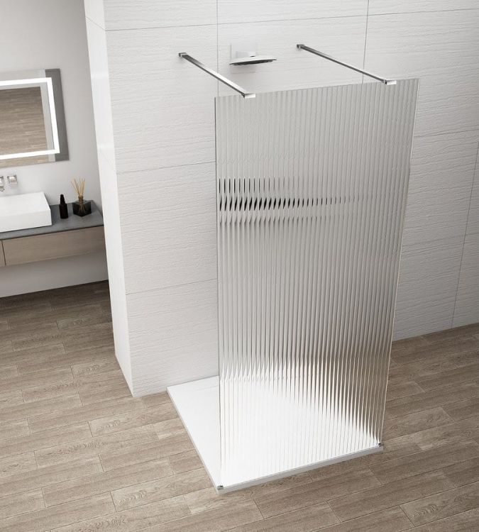 ESCA CHROME jednoczęściowa kabina przysznicowa Walk-In, szkło Flute, 1200 mm
