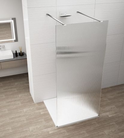Przejdź do produktu ESCA CHROME jednoczęściowa kabina przysznicowa Walk-In, szkło Flute, 1500 mm