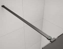 ESCA BLACK MATT jednoczęściowa kabina przysznicowa Walk-In, szkło matowe, 1000 mm