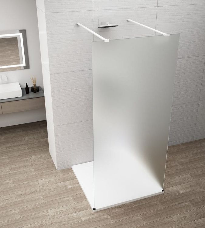 ESCA WHITE MATT jednoczęściowa kabina przysznicowa Walk-In, szkło matowe, 1000 mm