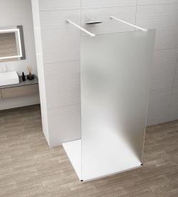 ESCA WHITE MATT jednoczęściowa kabina przysznicowa Walk-In, szkło matowe, 1100 mm