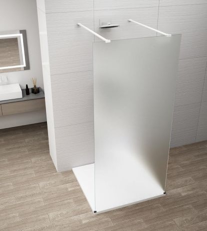 Przejdź do produktu ESCA WHITE MATT jednoczęściowa kabina przysznicowa Walk-In, szkło mleczne, 1500 mm