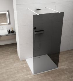 ESCA WHITE MATT jednoczęściowa kabina przysznicowa Walk-In, szklo dymione, 1500 mm