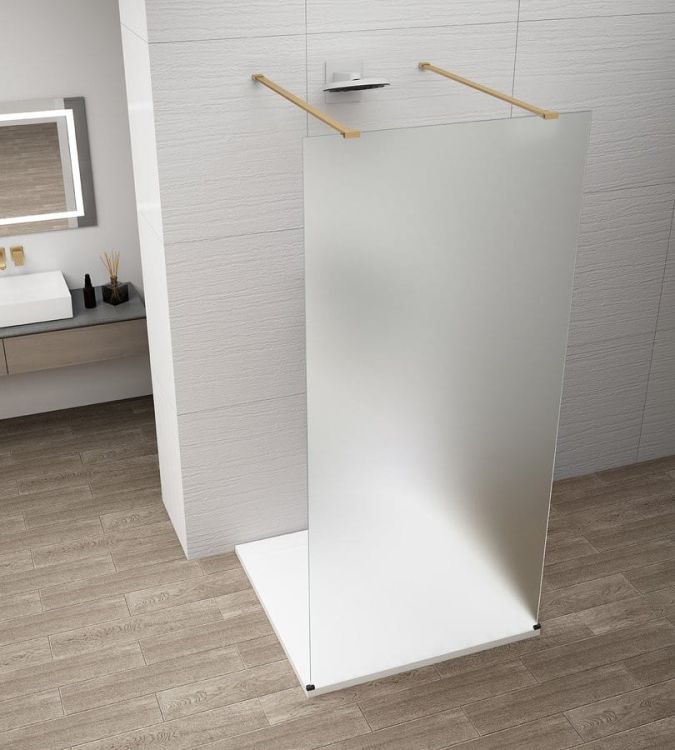 ESCA GOLD MATT jednoczęściowa kabina przysznicowa Walk-In, szkło matowe, 1100 mm