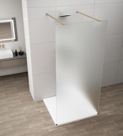 ESCA GOLD MATT jednoczęściowa kabina przysznicowa Walk-In, szkło matowe, 1300 mm