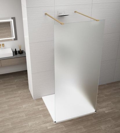 Przejdź do produktu ESCA GOLD MATT jednoczęściowa kabina przysznicowa Walk-In, szkło matowe, 1500 mm