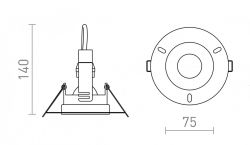 BRAN wpuszczana biała 230V LED GU10 15W IP65